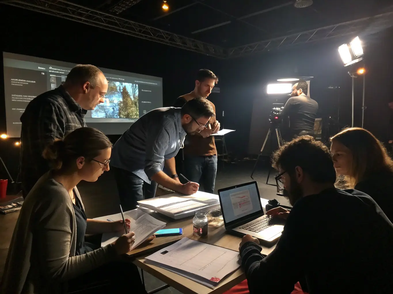 A professional business coach facilitating a workshop with a diverse group of UK business professionals, focusing on leadership development and strategic planning.